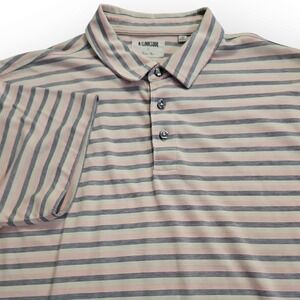 Linksoul‎ Tempus Fugit John Ashworth Men's Large Beige Pink  Navy Polo